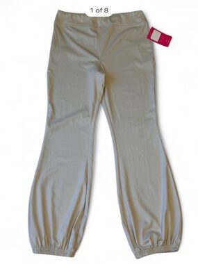 Layer 8,Light Beige Elastic-Hem Yoga Pants XL W/One Side Pocket W/Zipper NWT